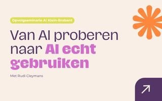 Van AI proberen naar AI echt gebruiken.